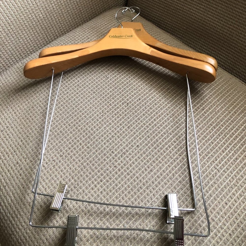 Coldwater Creek Set of Wooden Clothes Hangers